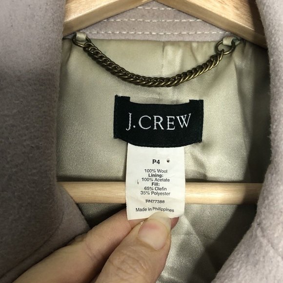 J. Crew Women Winter Wool Coat Peacoat Double-breasted P4 Thinsulate Insulation - Picture 5 of 12